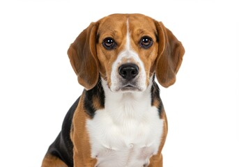 Adorable beagle dog portrait isolated on white background