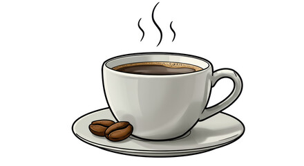 Isolated Cup of Hot Coffee