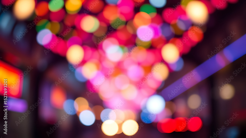 Aufkleber a video showing vibrant blurred lights shining in darkness creating an abstract and colorful spectac