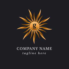 abstract sun flower logo design