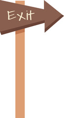exit wooden sign illustration