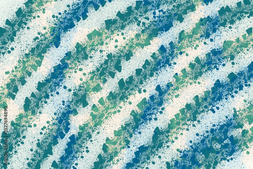 Poster dynamic blue and green abstract pattern showcasing textured waves