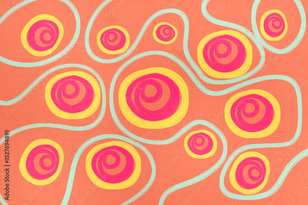 Poster colorful abstract swirls create energetic patterns on a vibrant backdrop