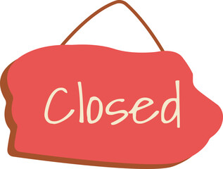 closed wooden sign illustration