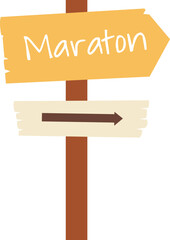 marathon wooden sign illustration