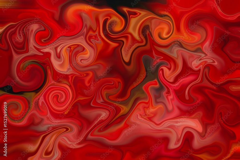 Poster vibrant swirls of red create an artistic abstract display of color and emotion
