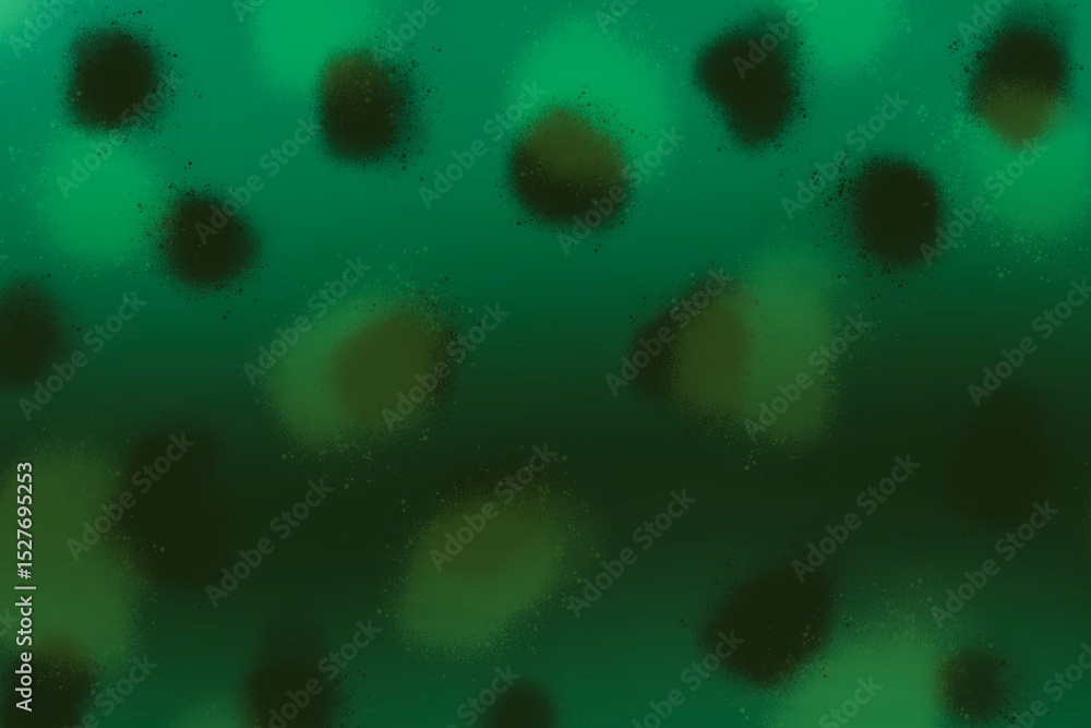 Poster vibrant green abstraction with dark spots creating a captivating background