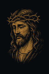 Grungy Jesus vector illustration