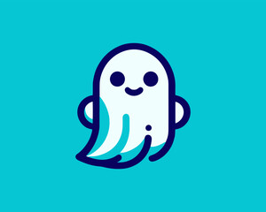 Clean halloween ghost logo for branding projects

