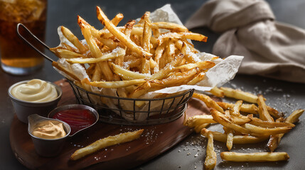 Crispy Golden French Fries A Perfect Side Dish with Dipping Sauces