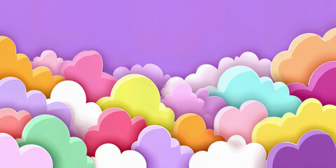Colorful abstract clouds on a purple background, perfect for creative designs