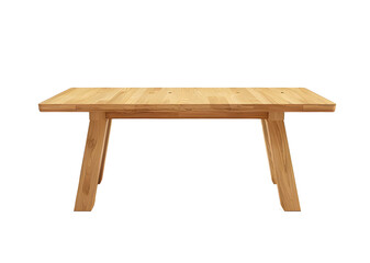 Minimalist wooden dining table on transparency background, showcasing natural wood grain and simple design
