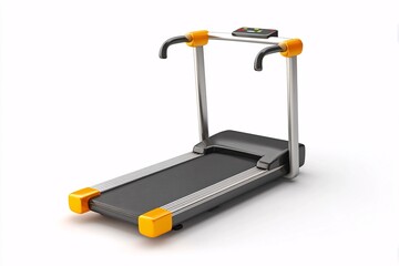 3D rendering of a treadmill, isolated against a white background in plastic design.