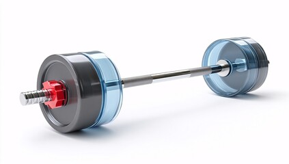 Olympic weightlifting bar in 3D, isolated on a white background, with a vibrant, cartoon-like finish.