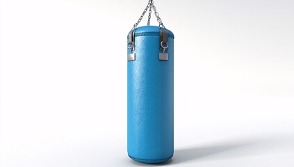 3D rendered punching bag isolated on a white surface with plastic design.