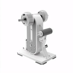 3D rendering of bicep curl machine, isolated on a white surface in cartoon plastic style.