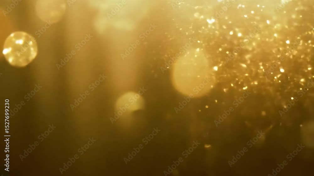 Poster golden particles shimmer in ethereal glow, creating magical atmosphere of light and warmth, evoking 