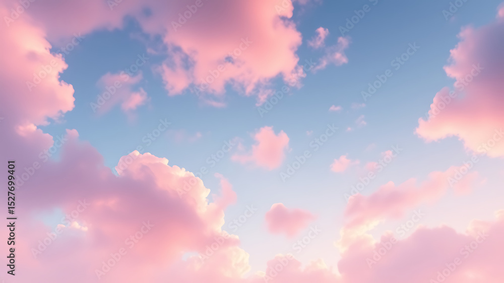 Poster illuminated clouds a texture image of a soft dreamy gradient resembling a sky full of colorful cloud