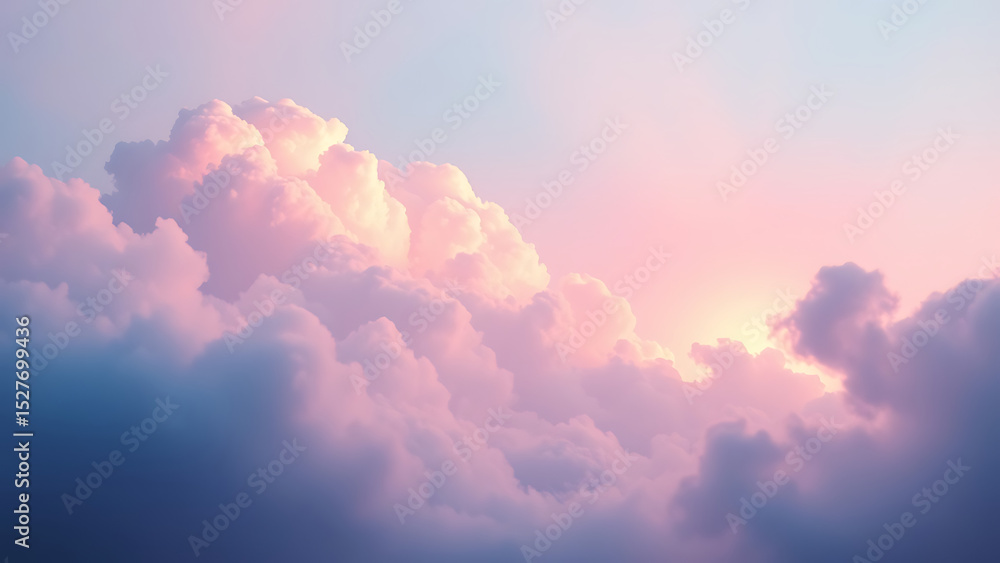 Poster illuminated clouds a texture image of a soft dreamy gradient resembling a sky full of colorful cloud
