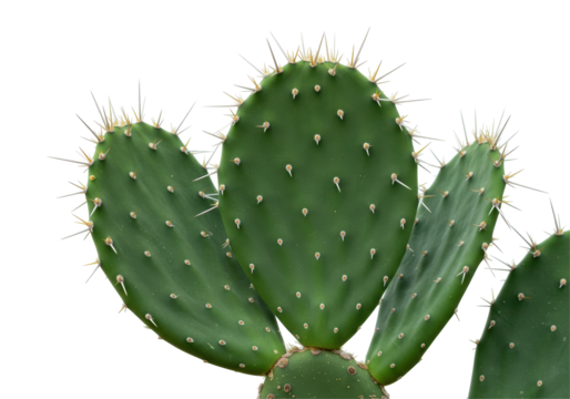 Isolated Prickly Pear Cactus Pads with Spines