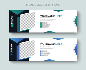 Multipurpose modern corporate business email signature or email footer layout template design. Professional business email signature design template.