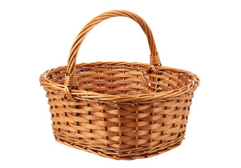 Isolated Woven Wicker Basket