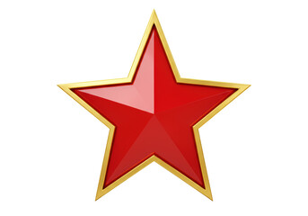 Isolated Red Star with Golden Outline