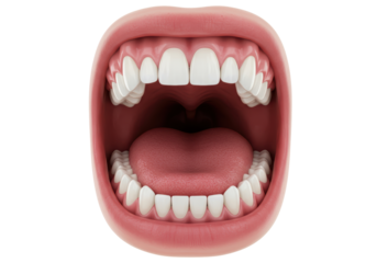Isolated Open Mouth with Teeth and Tongue