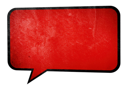 Isolated Red Textured Speech Bubble