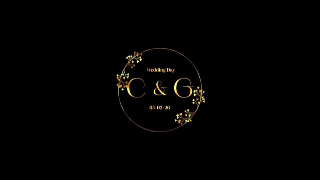 Gold Wedding Monogram 06