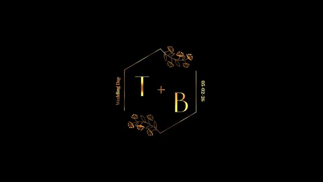 Gold Wedding Monogram 07