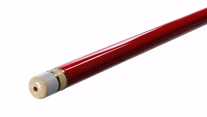 Billiards cue stick in 3D, rendered and isolated on a white background with plastic style.