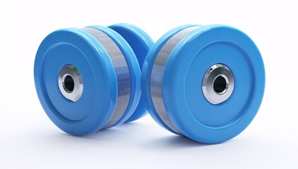 3D ankle weights shown on a white surface, designed with playful and bright plastic style.