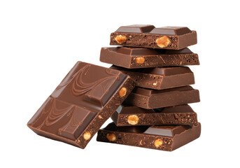 Isolated Stack of Chocolate Bars Hazelnuts Sweet Treat