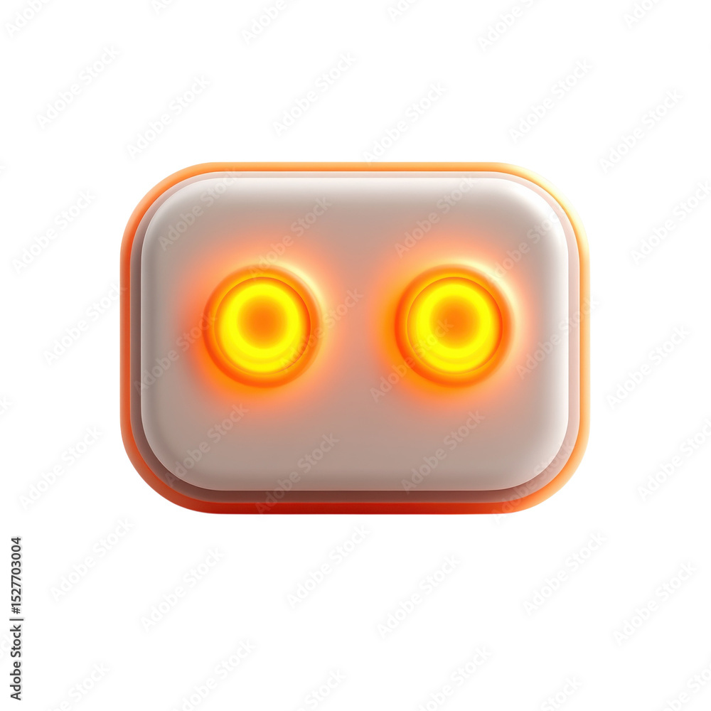Poster glowing pod with twin orange lights futuristic ui element hi tech design on transparent background