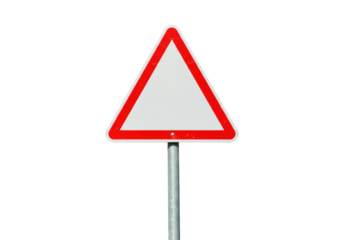 Isolated Red Triangle Warning Sign Caution Hazard Alert