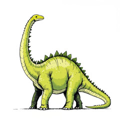 Fototapeta premium Brontosaurus dinosaur vector illustration isolated