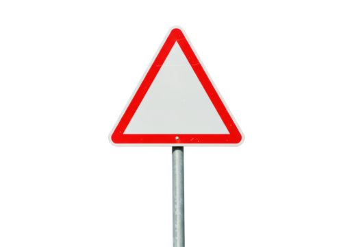 Isolated Red Triangle Warning Sign Caution Hazard Alert