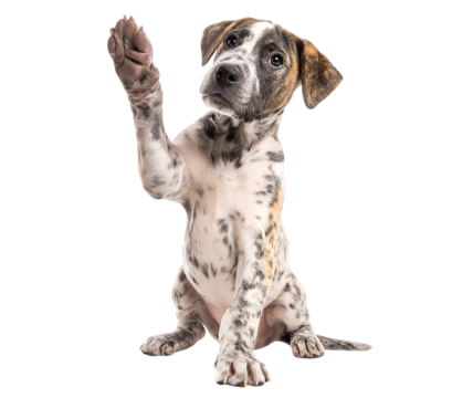great dane dog, raise hands, great dane dog giving high five isolated on a transparent background - Powered by Adobe