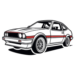 Naklejka premium Car silhouette vector with white background 