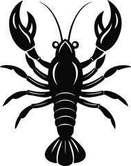 Lobster silhouette isolated on transparent background