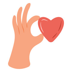 Hands Holding Hearts Illustration Set 