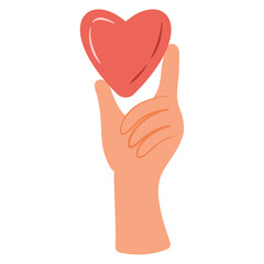 Hands Holding Hearts Illustration Set 