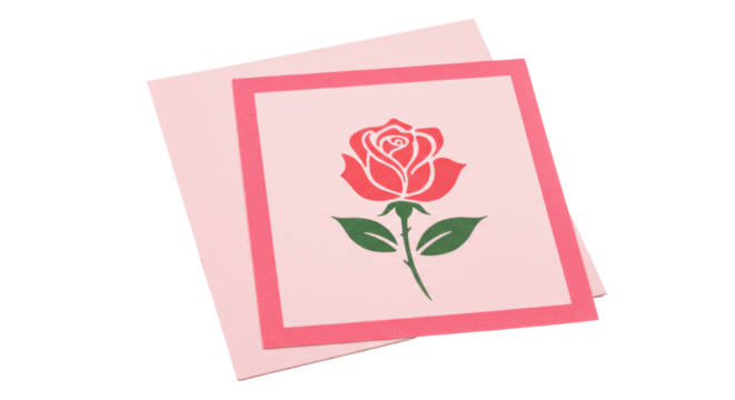 Isolated rose greeting card