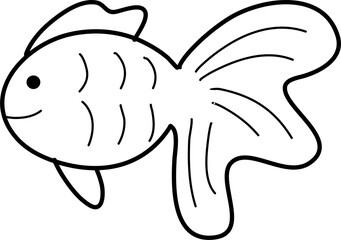 Doodle line art fish 5