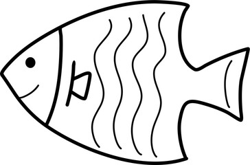 Doodle line art fish 9