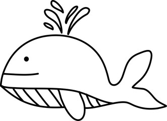 Doodle line art fish 12
