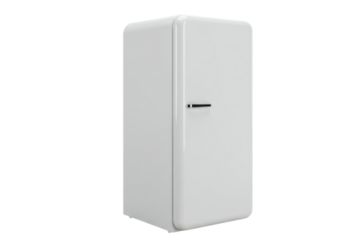 Isolated Retro White Refrigerator - Minimalist Design