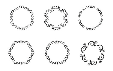 Round Ornament Decorative Vector Set Design