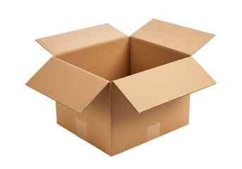 Isolated Open Empty Cardboard Box - Packaging and Storage
